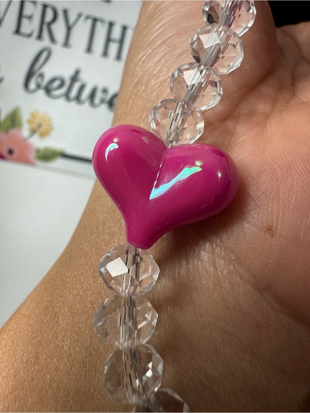 Bling Bling Crystal with Fuchsia Hearts Phone/Key/Bag Chain #P1105 - Picture 4 of 8